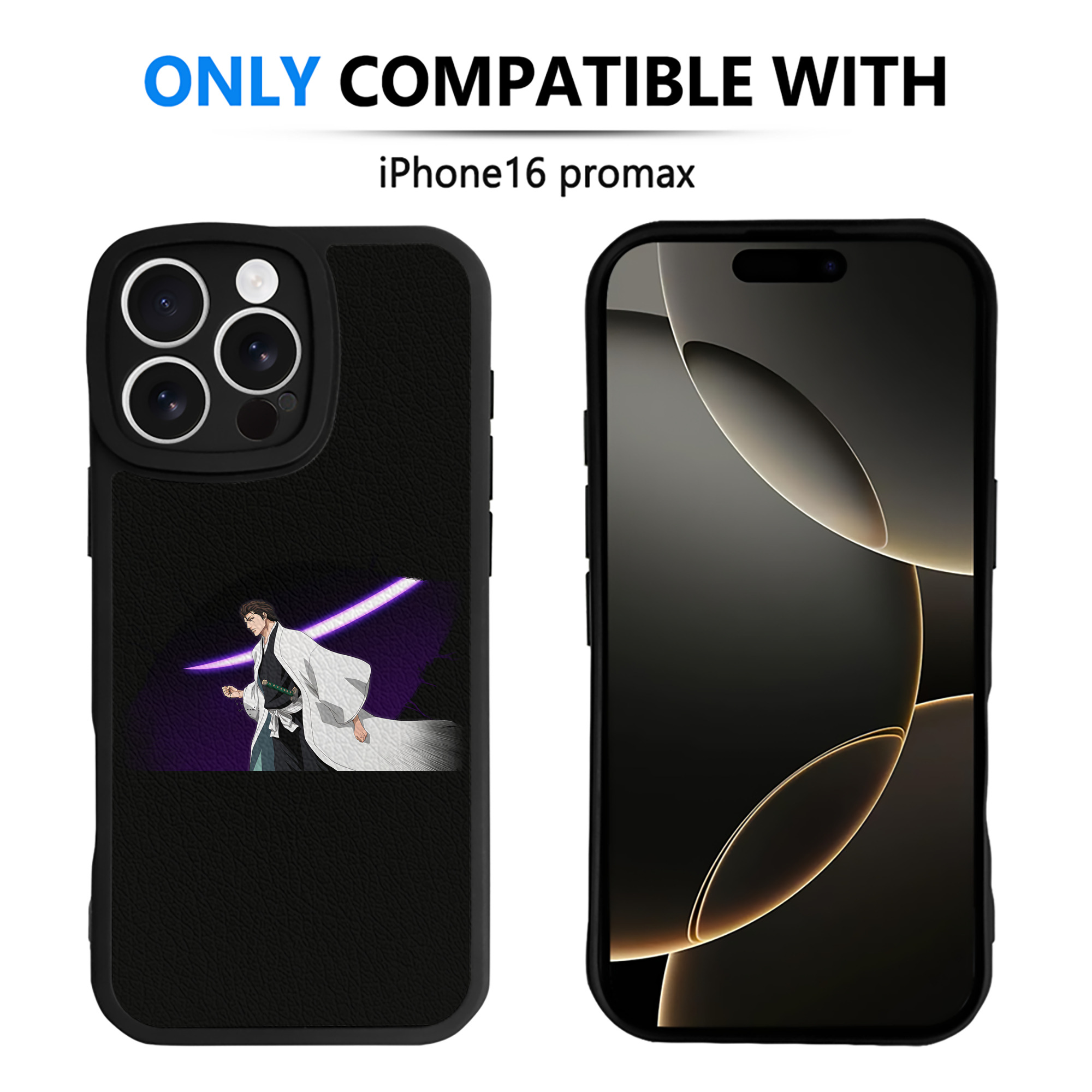 （画像用） ブリーチ 藍染 惣右介（あいぜん そうすけ） BLEACH Aizen Sousuke 【iPhone 16シリーズ対応】シリコンスマホケース（レザー調） 材質：シリコン